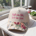 High On Life Low On Iron FLoral Hat
