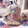 Summer Flower USA Flag FLoral Hat
