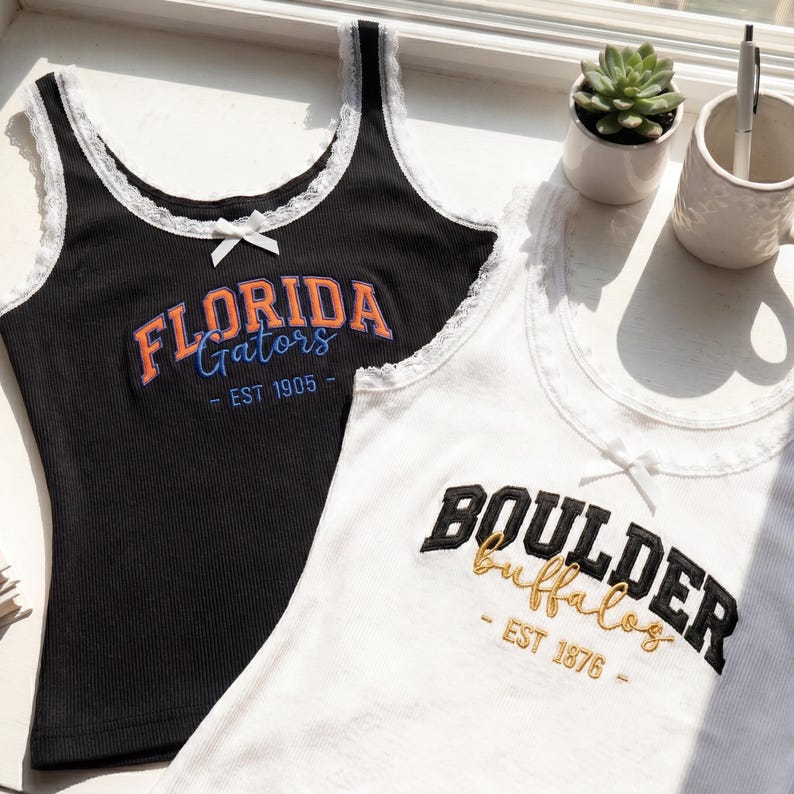 Custom University Lace Tank Top