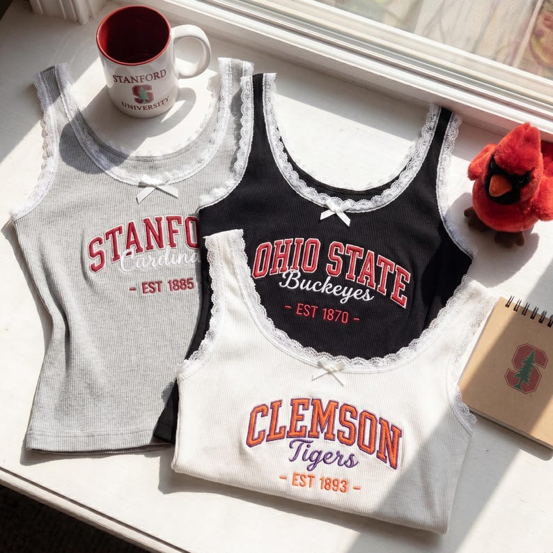Custom University Lace Tank Top