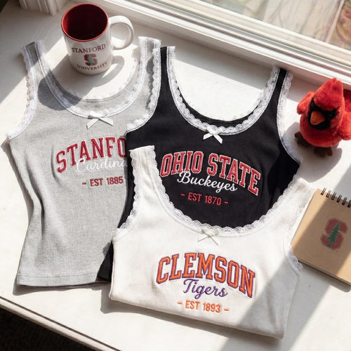Custom University Lace Tank Top