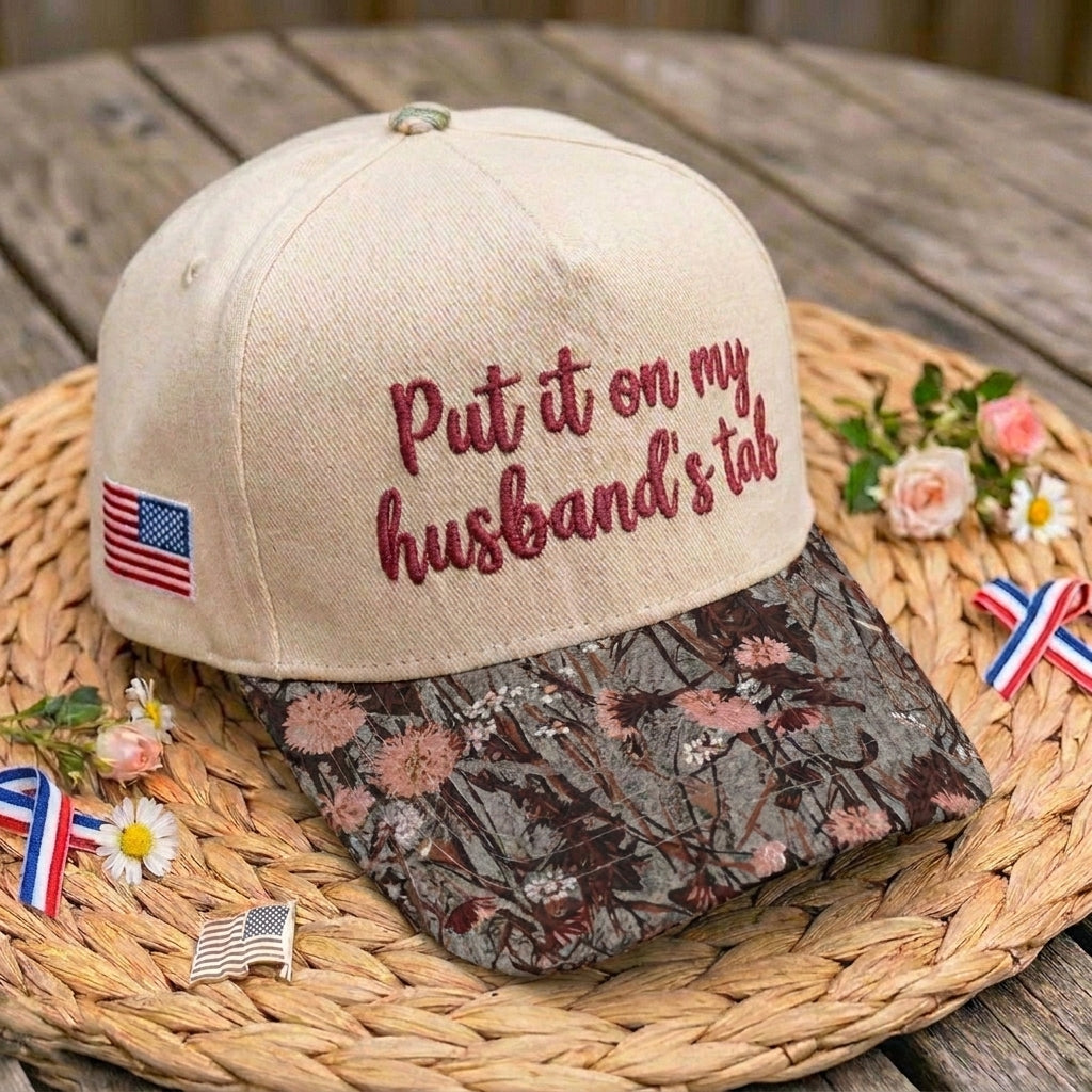 My Husband's Tab FLoral Hat