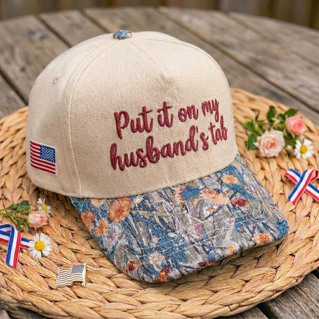 My Husband's Tab FLoral Hat