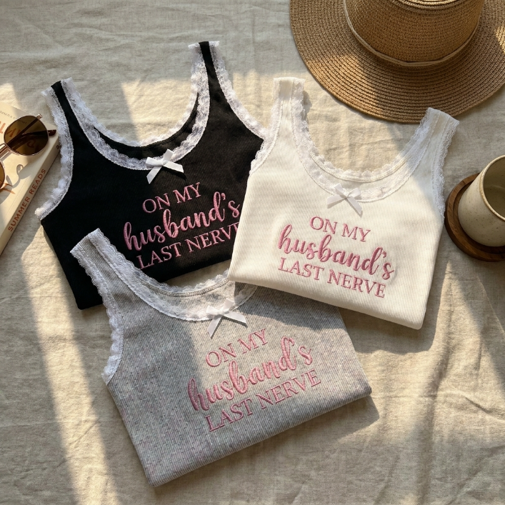 On My Husband's Last Nerve Lace Tank Top