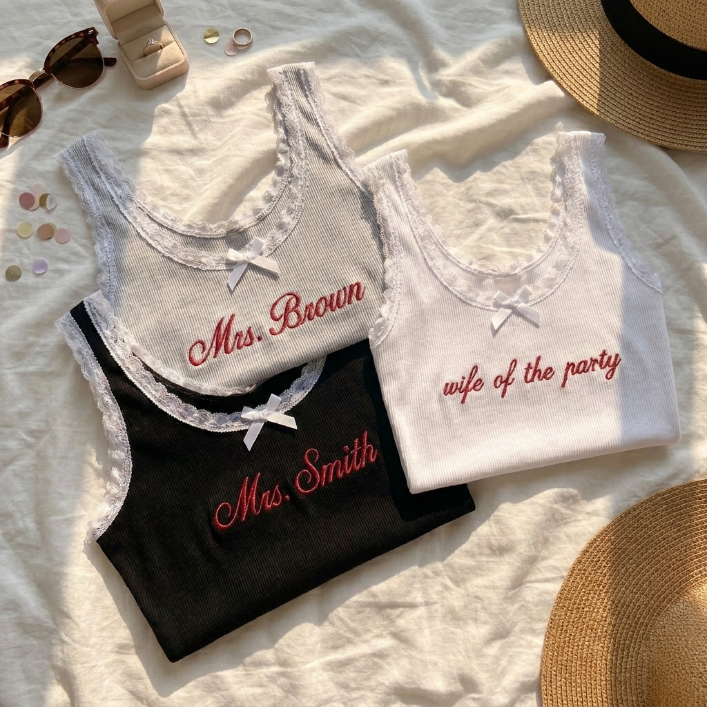 Personalize Bachelorette Lace Tank Top