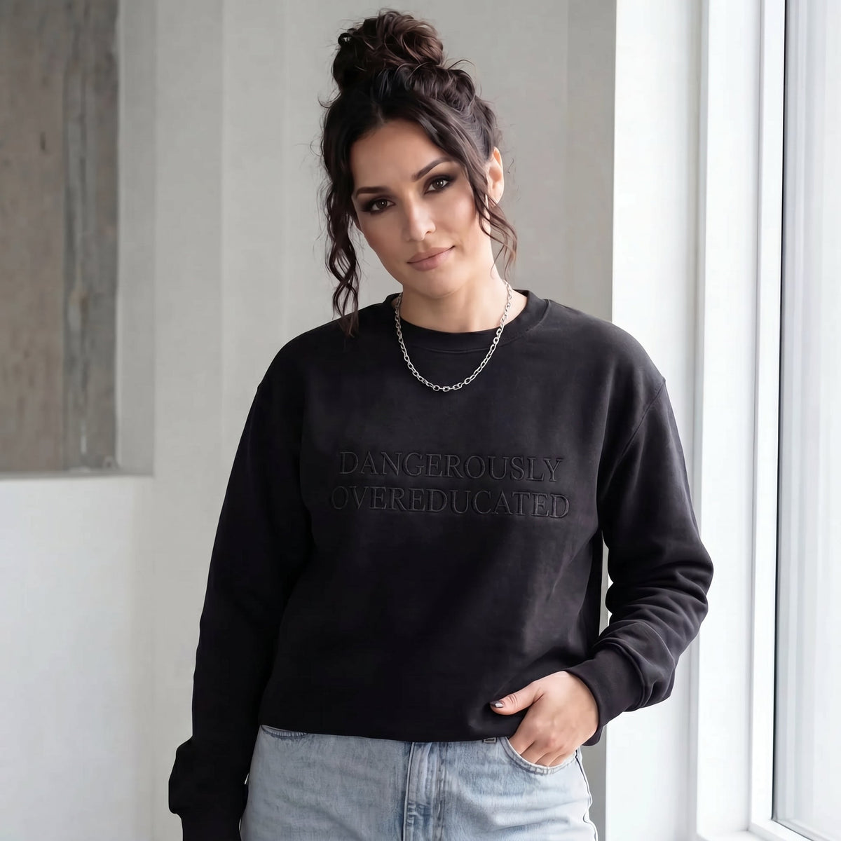 Dangerously Overeducated Embroidered Shirt