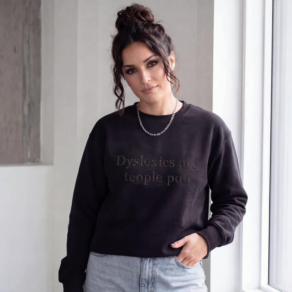 Dyslexics Are Teople Poo Embroidered Shirt