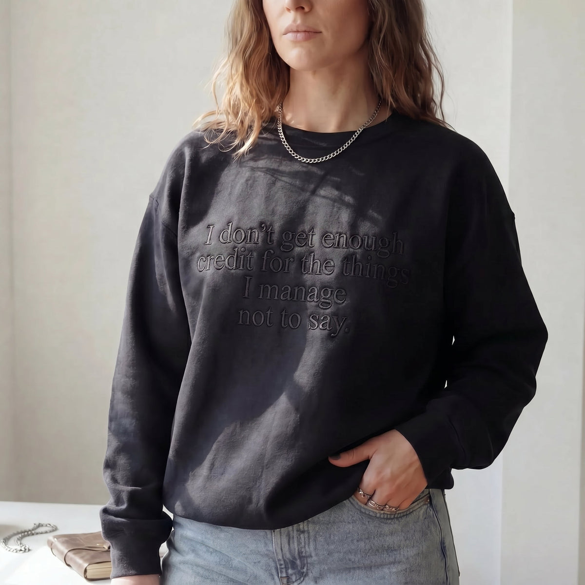 I Don't Get Enough Credit Embroidered Shirt