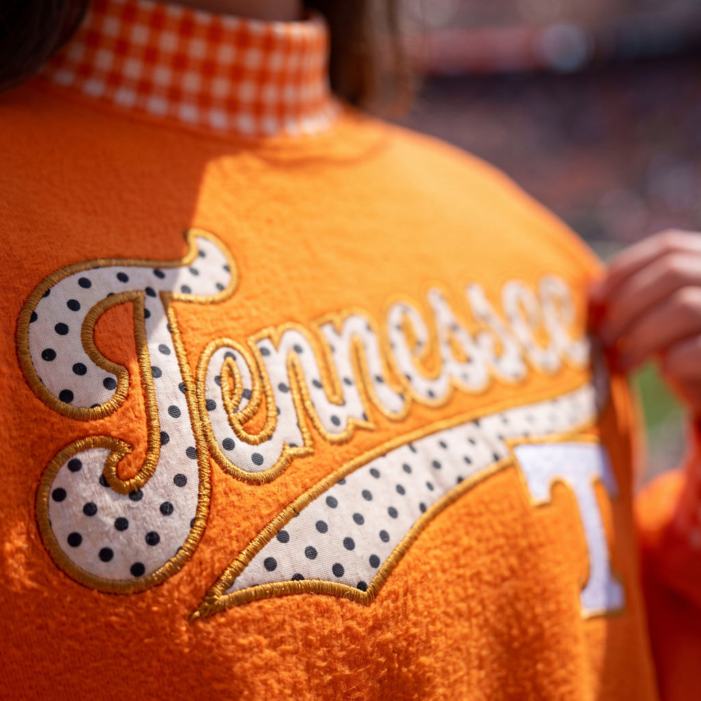 Colleges Appliqué Gingham Mockneck