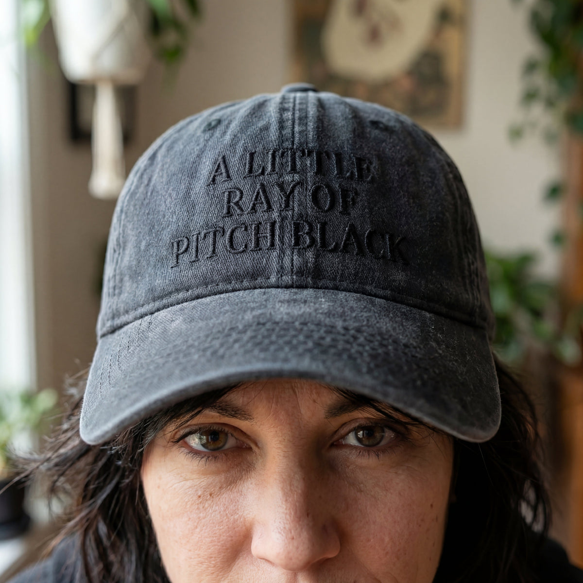 A Little Ray Of Pitch Black Washed Cap