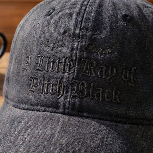 A Little Ray Of Pitch Black Gothic Washed Cap