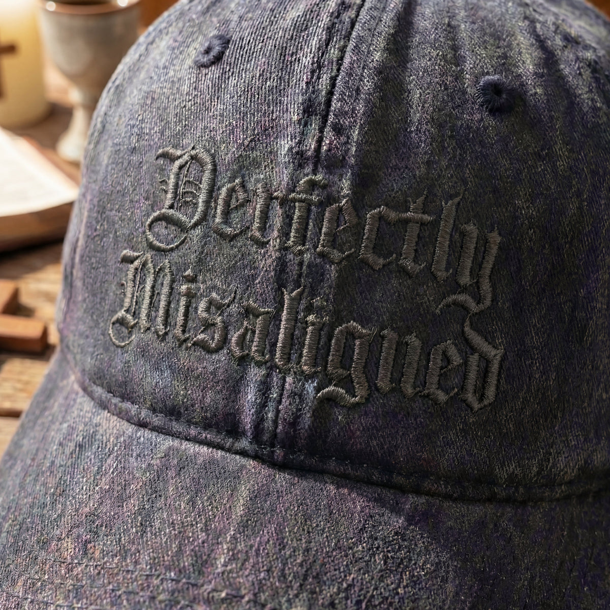 Perfectly Misaligned Gothic Washed Cap