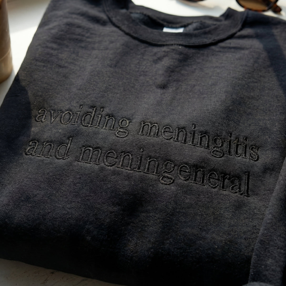 Avoiding Meningitis And Meningenera Embroidered Shirt