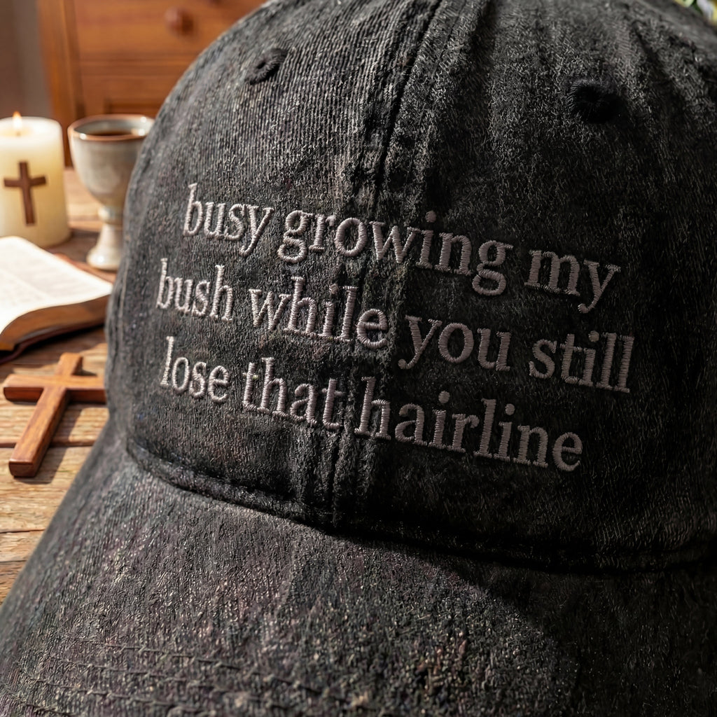 Busy Growing My Bush Washed Cap